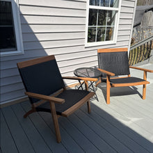 Teak Wood Paris Patio Lounge and Dining Chair, Black