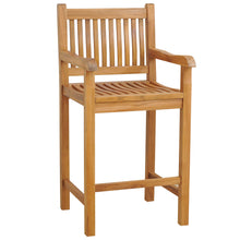 10% OFF OPEN BOX SPECIAL – Set of 8 Teak Wood Elzas Barstools with Arms (New & Unused)