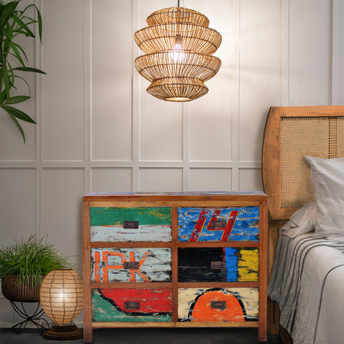 Marina del Rey Dresser / Chest with 2 x 3 Drawers made from Recycled Teak Wood Boats