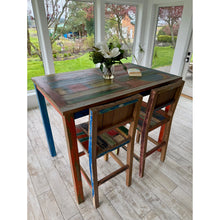 Marina Del Rey Recycled Teak Wood Rectangular Table, Bar Height, 55 x 35 inches