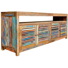 Chest / Media Center with 4 Doors & Raised Shelf made from Recycled Teak Wood Boats - Chic Teak