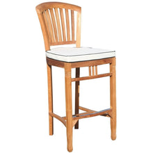 3 Piece Teak Wood Armless Orleans Bar Table/Chair Set With Cushions - Chic Teak