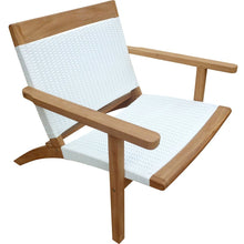 Teak Wood Barcelona Patio Lounge and Dining Chair, White - Chic Teak