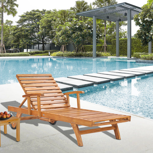 Teak Wood Bahama Pool and Patio Lounger