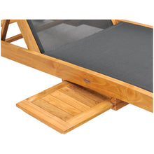 Teak Wood Bahama Pool Lounger With Batyline Mesh, Black