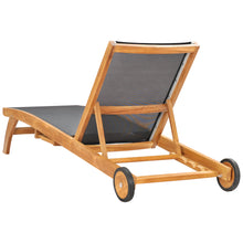 Teak Wood Bahama Pool Lounger With Batyline Mesh, Black