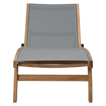 Teak Wood Bahama Pool Lounger With Batyline Mesh, Grey