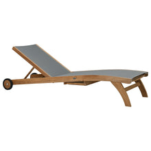 Teak Wood Bahama Pool Lounger With Batyline Mesh, Grey