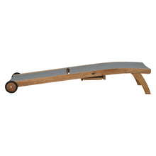 Teak Wood Bahama Pool Lounger With Batyline Mesh, Grey