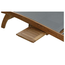 Teak Wood Bahama Pool Lounger With Batyline Mesh, Grey
