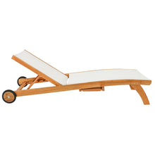 Teak Wood Bahama Pool Lounger With Batyline Mesh, White