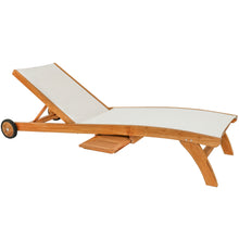 Teak Wood Bahama Pool Lounger With Batyline Mesh, White