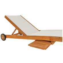 Teak Wood Bahama Pool Lounger With Batyline Mesh, White