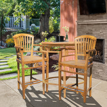 Teak Wood Orleans Bar Stool With Arms