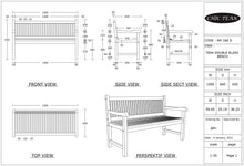Teak Wood Elzas Double Bench | Chic Teak