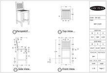 Teak Wood Elzas Barstool without Arms