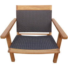 Teak Wood Barcelona Patio Lounge and Dining Chair, Black - Chic Teak