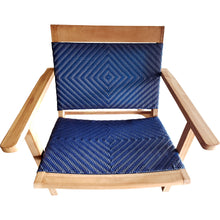 Teak Wood Barcelona Patio Lounge and Dining Chair, Blue - Chic Teak