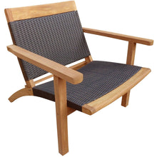 Teak Wood Barcelona Patio Lounge and Dining Chair, Black - Chic Teak
