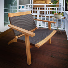 Teak Wood Paris Patio Lounge and Dining Chair, Black