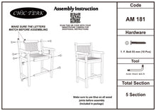 Teak Wood Elzas Barstool with Arms