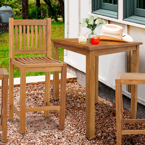 Teak Wood Elzas Barstool without Arms