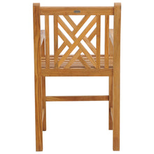 Teak Wood Chippendale Counter Stool with Arms