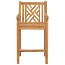 Teak Wood Chippendale Barstool with Arms