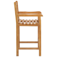 Teak Wood Chippendale Barstool with Arms