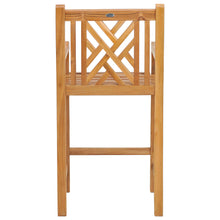 Teak Wood Chippendale Barstool with Arms