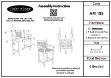 Teak Wood Chippendale Barstool with Arms