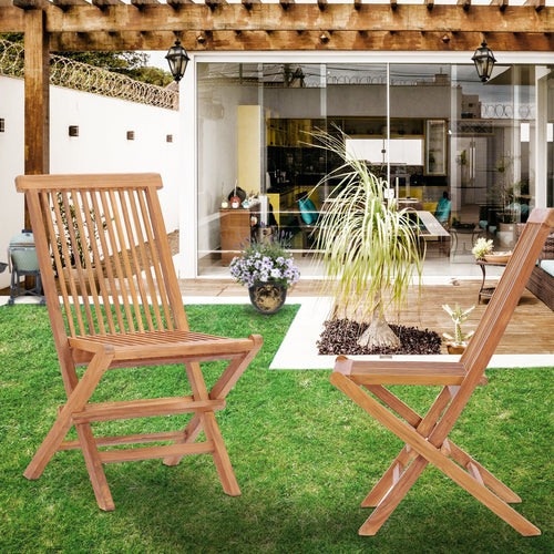 Teak Wood California Folding Side Chair (set of 2)