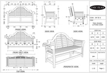 Teak Wood Lutyens Double Bench - Chic Teak