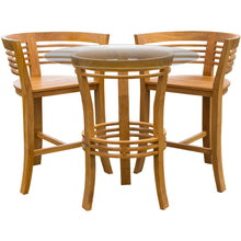 Teak Wood Half Moon Bar Stool