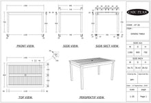 Teak Wood Bermuda Rectangular Patio Bistro Table, Dining Height (55", 63" and 71" sizes)