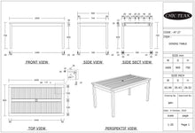 Teak Wood Bermuda Rectangular Patio Bistro Table, Dining Height (55", 63" and 71" sizes)