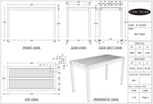 Teak Wood Maldives Rectangular Bistro Table, Bar Height (55", 63" and 71" sizes)