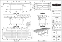 Teak Wood Orleans Oval Double Extension Table