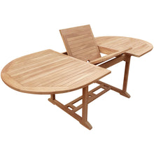 9 Piece Teak Wood Santa Barbara Patio Dining Set with Oval Extension Table, 2 Folding Arm Chairs and 6 Folding Side Chairs - Chic Teak