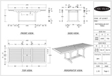 Teak Wood Kasandra Rectangular Extension Dining Table