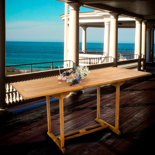 Teak Wood Elzas Rectangular Extension Bar Table
