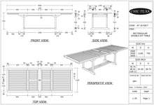 Teak Wood Italy Rectangular Double Extension Table