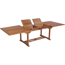 11 Piece Teak Wood Castle Patio Dining Set with Rectangular Double Extension Table, 8 Side Chairs and 2 Arm Chairs