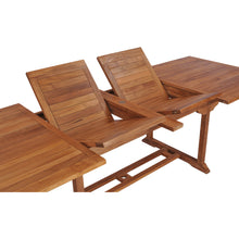 11 Piece Teak Wood Castle Patio Dining Set with Rectangular Double Extension Table, 8 Side Chairs and 2 Arm Chairs