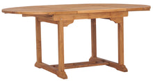 7 Piece Teak Wood Santa Barbara Patio Dining Set with Round to Oval Extension Table, 2 Arm Chairs and 4 Side Chairs with Cushions