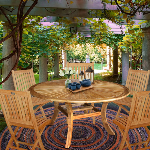 Teak Wood Sun Dining Table, 59 Inch