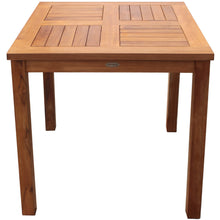 3 Piece Teak Wood Florence Intimate Bistro Dining Set with 27" Square Table and 2 Arm Chairs