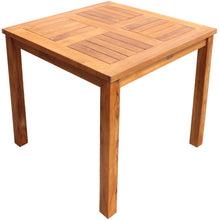 3 Piece Teak Wood Florence Intimate Bistro Dining Set with 27" Square Table and 2 Arm Chairs