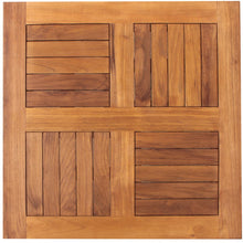 3 Piece Teak Wood Florence Intimate Bistro Dining Set with 27" Square Table and 2 Arm Chairs