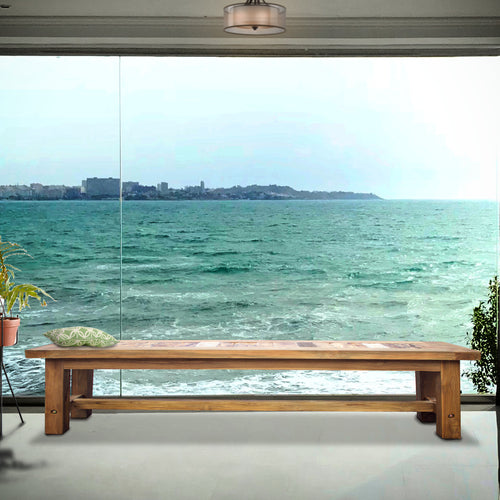 Recycled Teak Wood Tuscany Backless Bench, 79 Inch